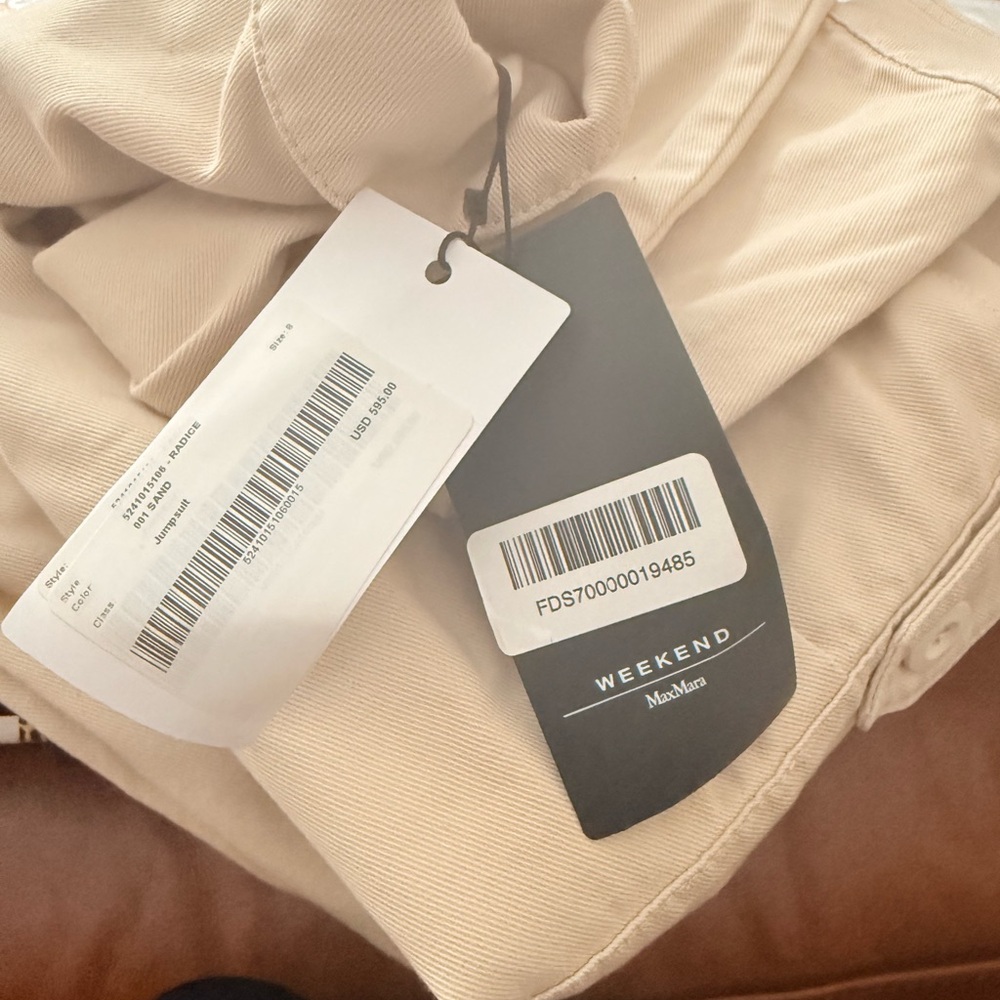 MaxMara Cream Cotton Jumpsuit - Picture 3 of 4